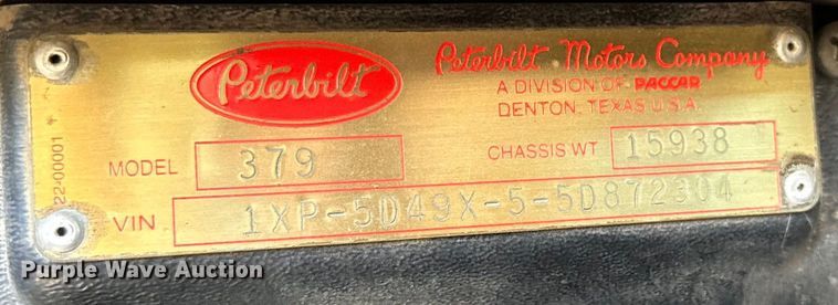 image for item LO9507 2005 Peterbilt  379 semi truck