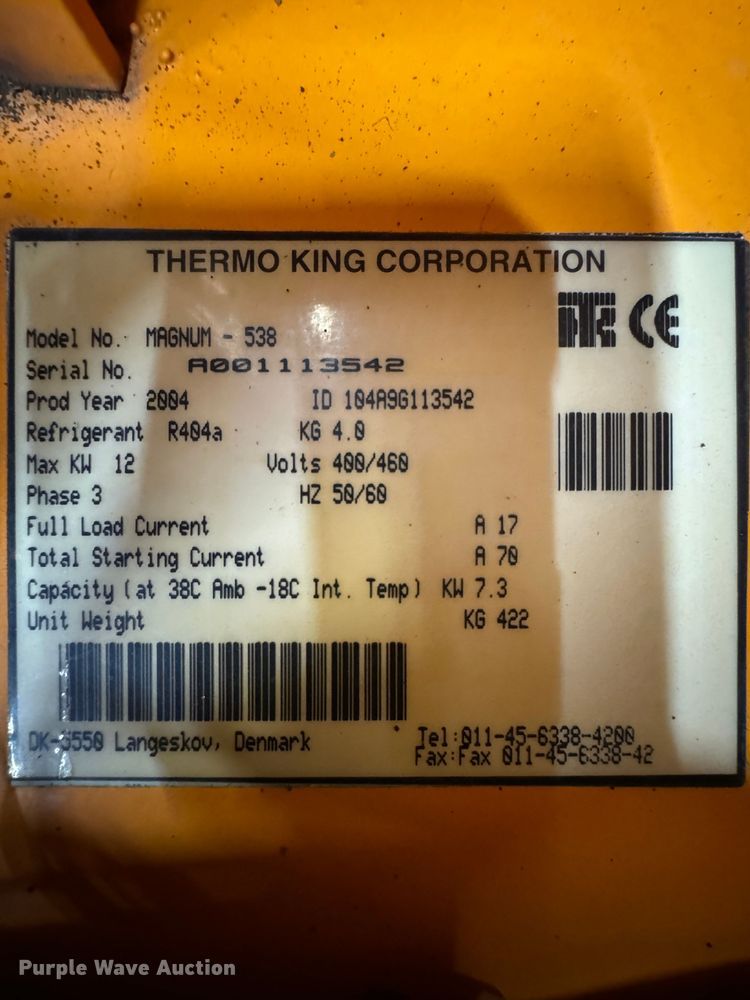 image for item NB9513 Thermo King MP3000 refrigeration unit