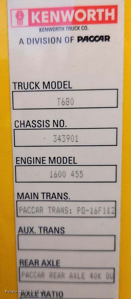 image for item OK9796 2020 Kenworth  T680  semi truck