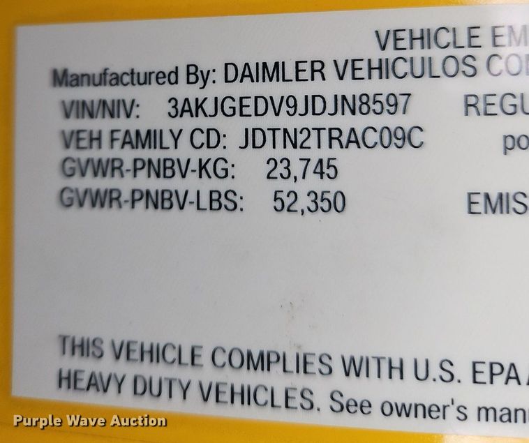 image for item OK9810 2018 Freightliner  Cascadia  semi truck