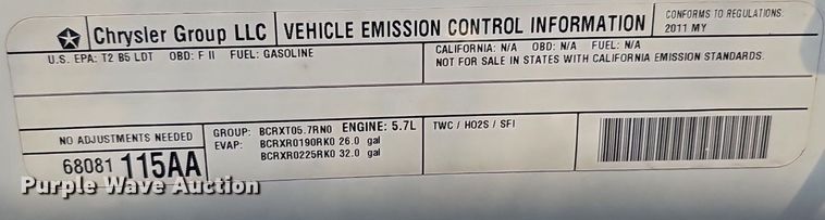 image for item DK0725 2011 Dodge Ram 1500 pickup truck