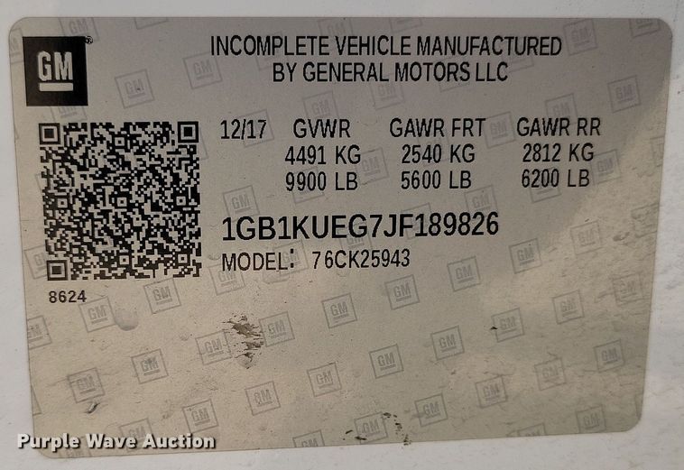 image for item DK4195 2018 Chevrolet Silverado 2500 HD Crew Cab utility bed pickup truck