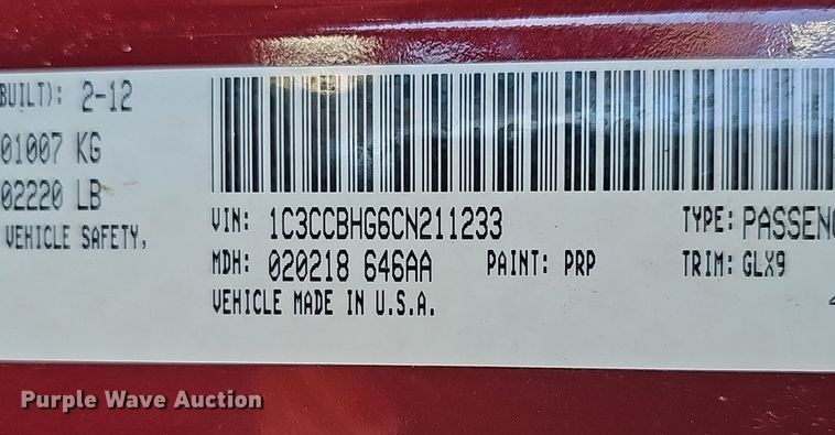 image for item DM1565 2012 Chrysler 200 S 