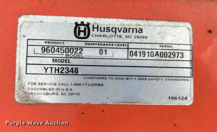 image for item DO1015 Husqvarna YTH2348 lawn mower