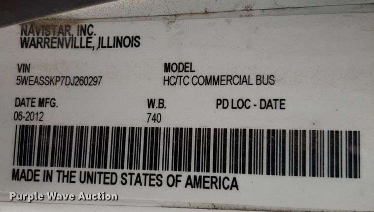 image for item DP2705 2013 International  Starcraft shuttle bus