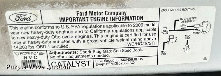 image for item DQ6416 2006 Ford E450 box truck