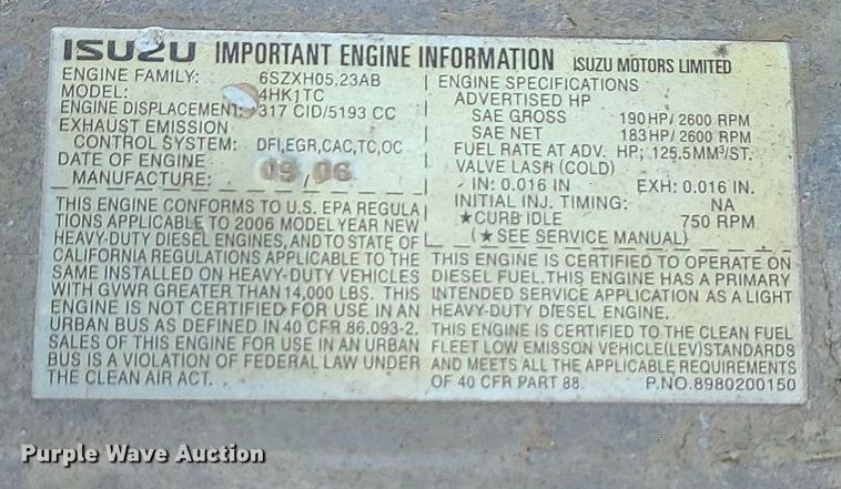 image for item DS7328 2007 Chevrolet  W5500 flatbed truck