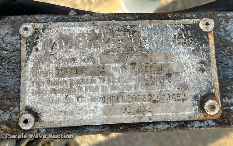 image for item EH6592 2003 Maxwell Deluxe utility trailer