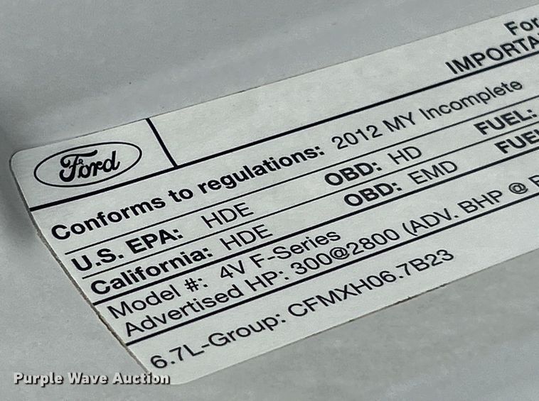 image for item EK4188 2012 Ford F550 Super Duty XL utility / service truck