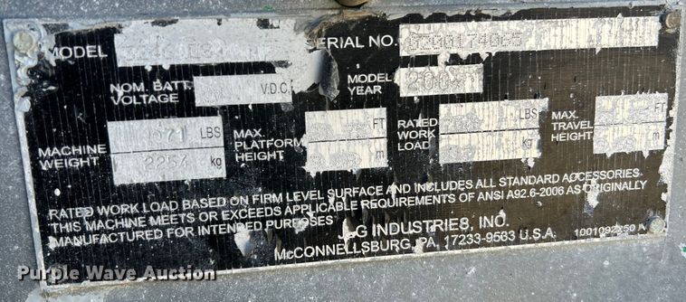 image for item EK4268 2007 JLG 3246 ES scissor lift