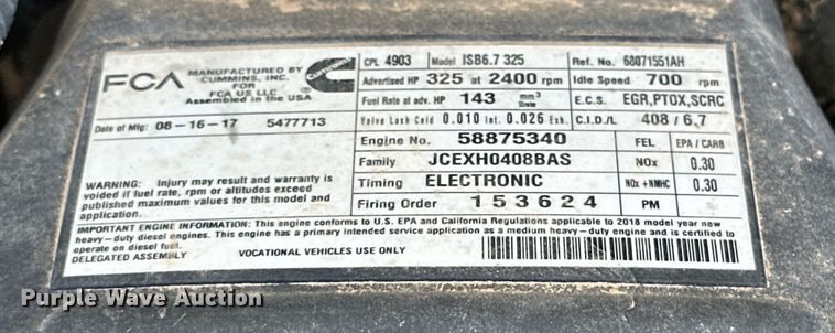 image for item JT9070 2018 Dodge Ram 5500 utility / service truck