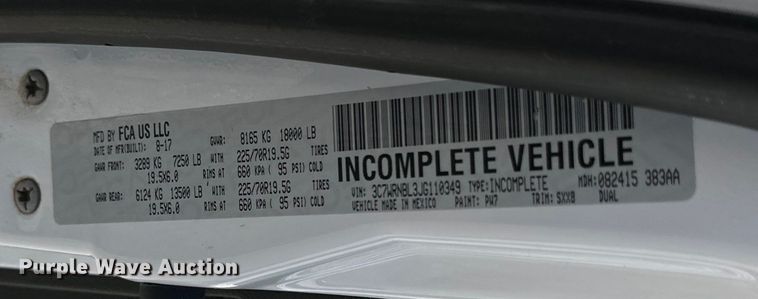 image for item JT9070 2018 Dodge Ram 5500 utility / service truck