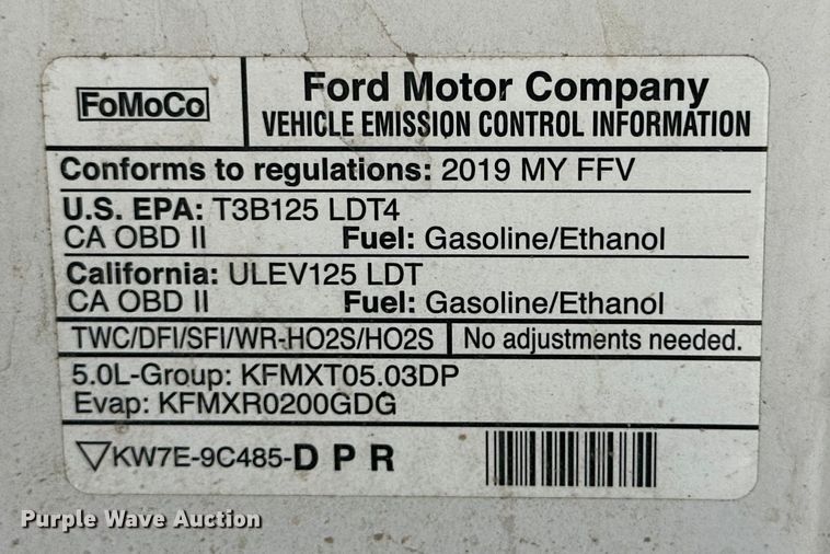 image for item JT9071 2019 Ford F150 SuperCrew pickup truck