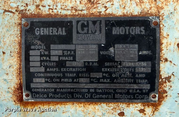 image for item KV9794 (2) General Motors generators