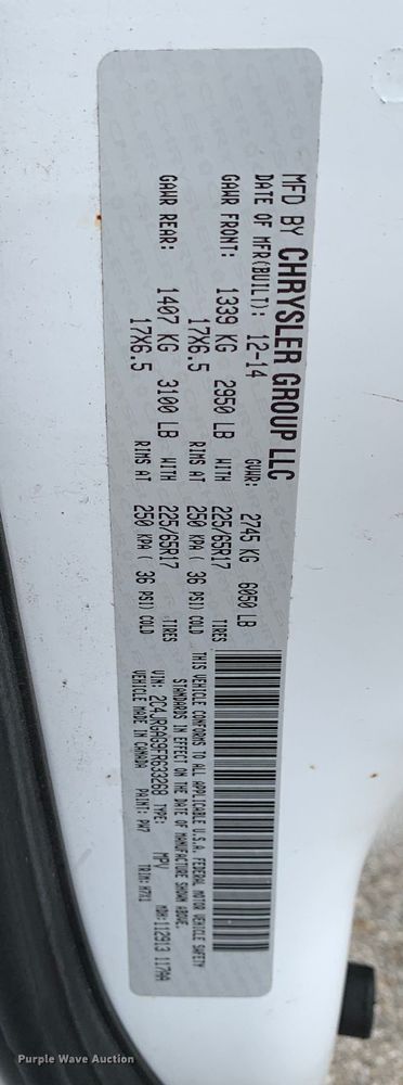 image for item KX9934 2015 Dodge Ram  cargo van