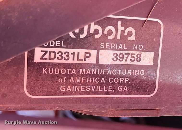 image for item LA9763 2013 Kubota ZD331LP ZTR lawn mower