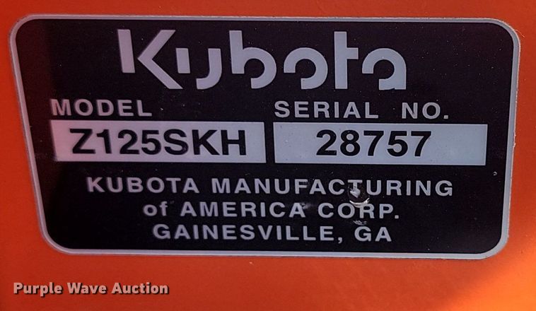 image for item LA9767 Kubota  Z125SKH ZTR lawn mower