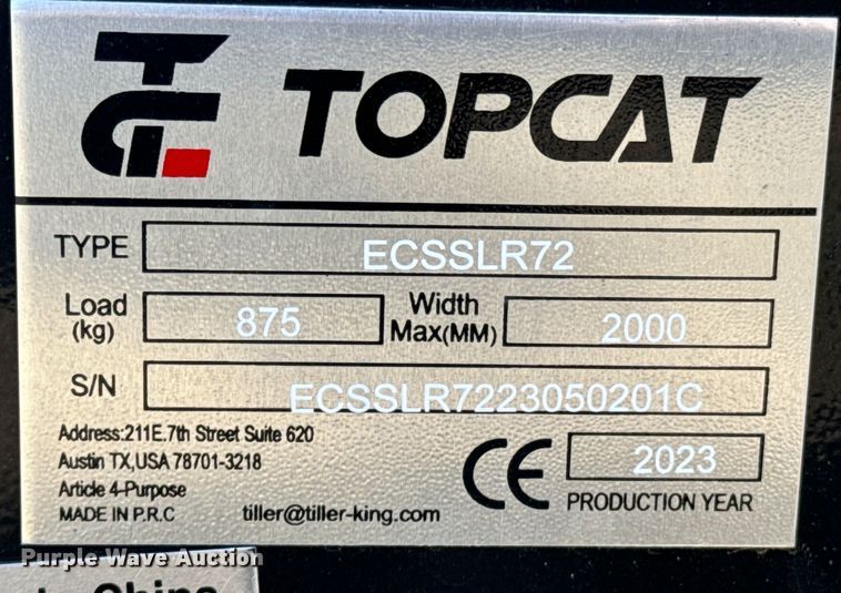 image for item ND9000 2023 Topcat ECSSLR72 skid steer power rake