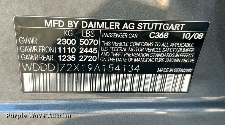 image for item NE9663 2009 Mercedes Benz CLS550 