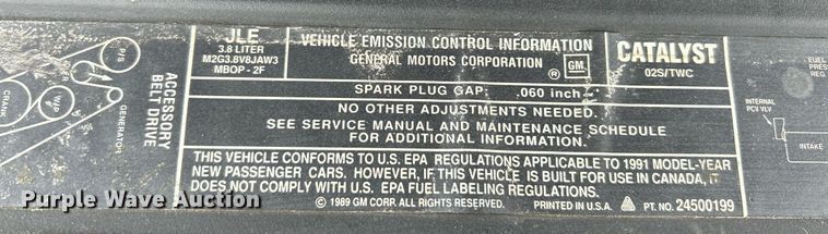 image for item NE9757 1991 Buick  Park Avenue  