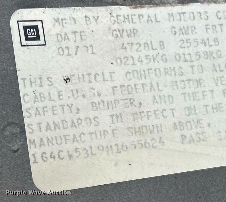 image for item NE9757 1991 Buick  Park Avenue  