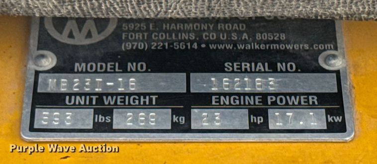 image for item NF9485 Walker MB23I-16 ZTR lawn mower