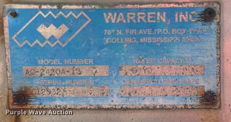 image for item NF9507 Warren AC-2420A-13 salt spreader