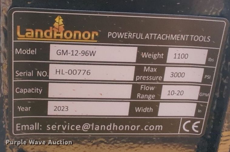 image for item NG9362 2023 Land Honor GM-12-96W skid steer grader
