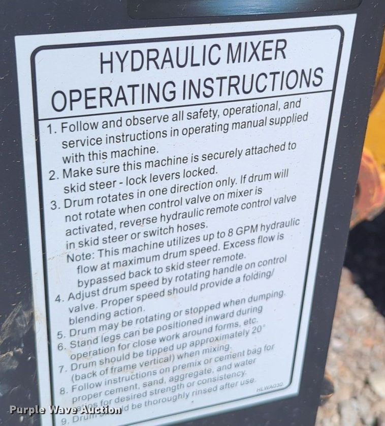 image for item NG9368 2023 Land Honor CMR-11-65V skid steer concrete mixer