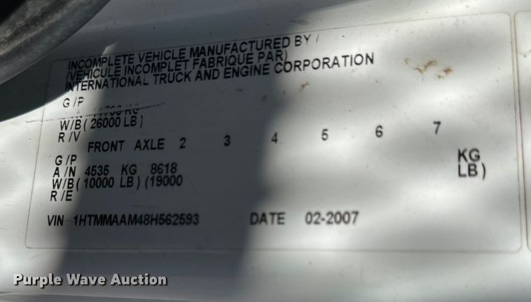 image for item NJ9414 2008 International  4300 forestry bucket truck