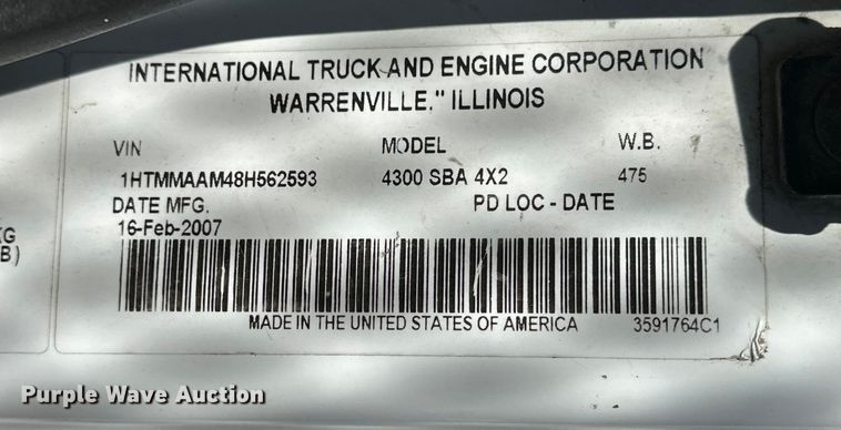 image for item NJ9414 2008 International  4300 forestry bucket truck