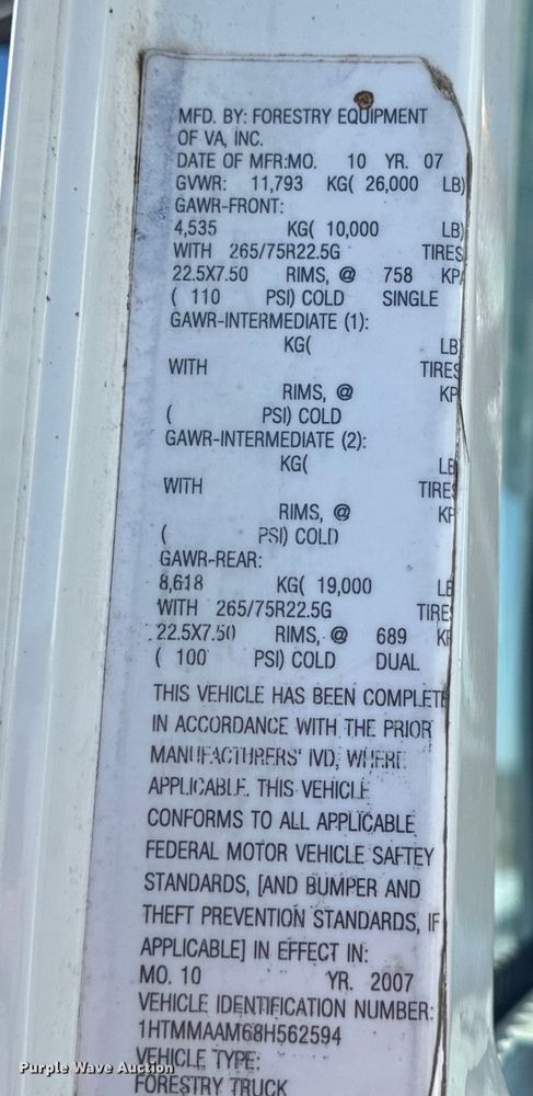 image for item NJ9415 2008 International  4300 forestry bucket truck