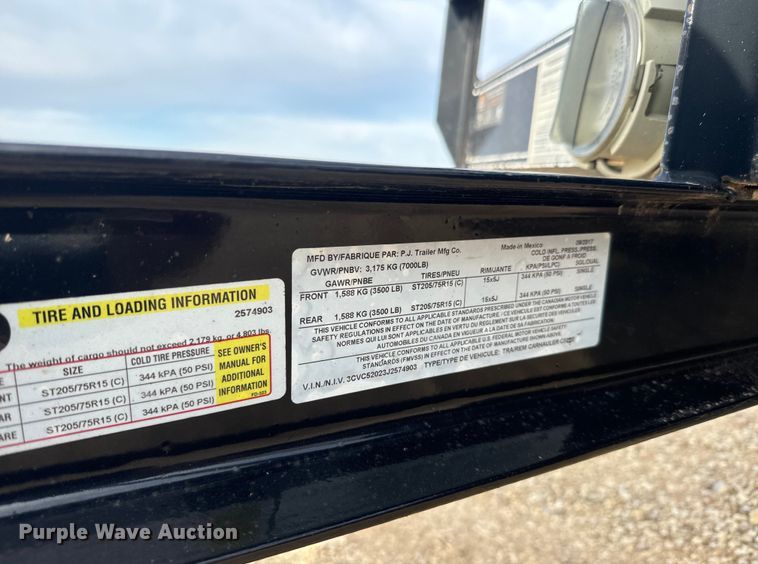 image for item NS9512 2018 PJ utility trailer