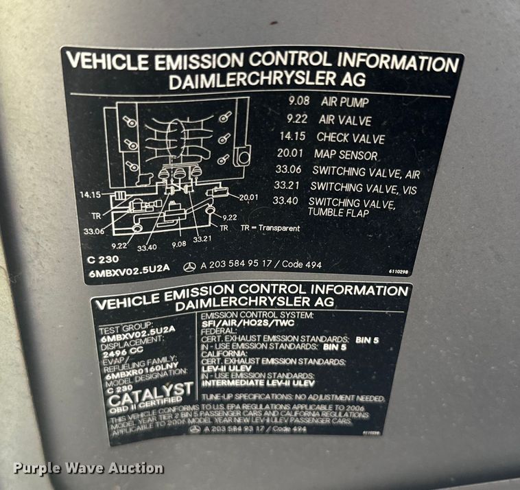 image for item NS9523 2006 Mercedes Benz C230 