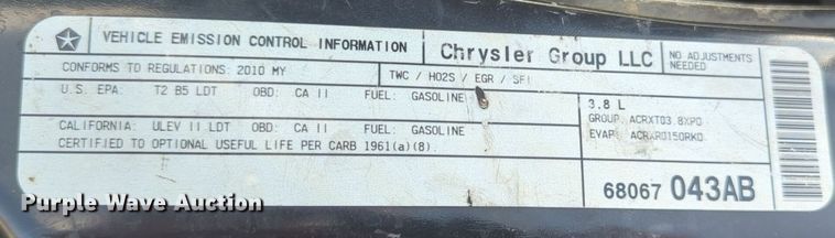 image for item NZ9376 2010 Dodge Grand Caravan van