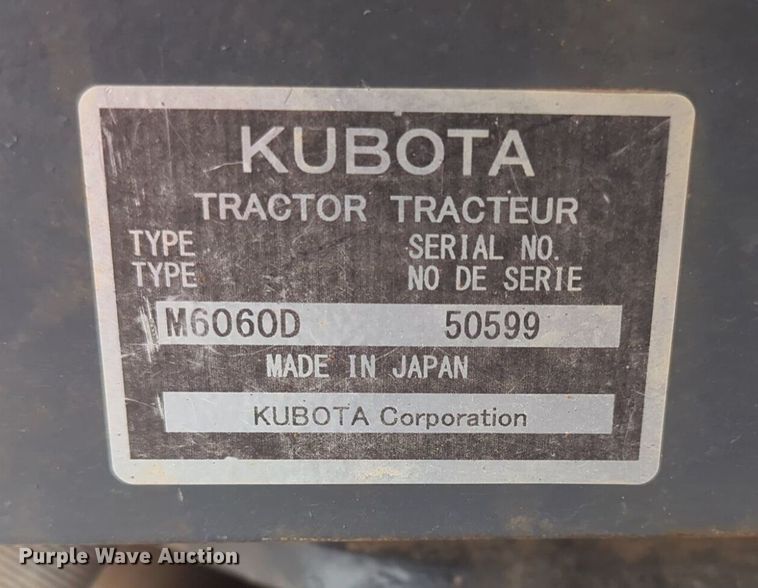image for item NZ9408 Kubota  M6060D tractor