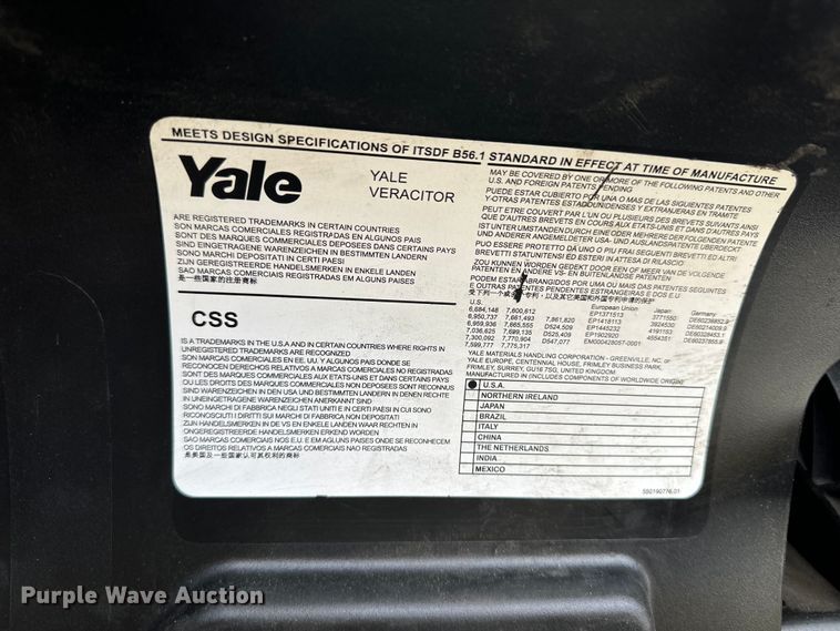 image for item OA9651 Yale 50VX forklift