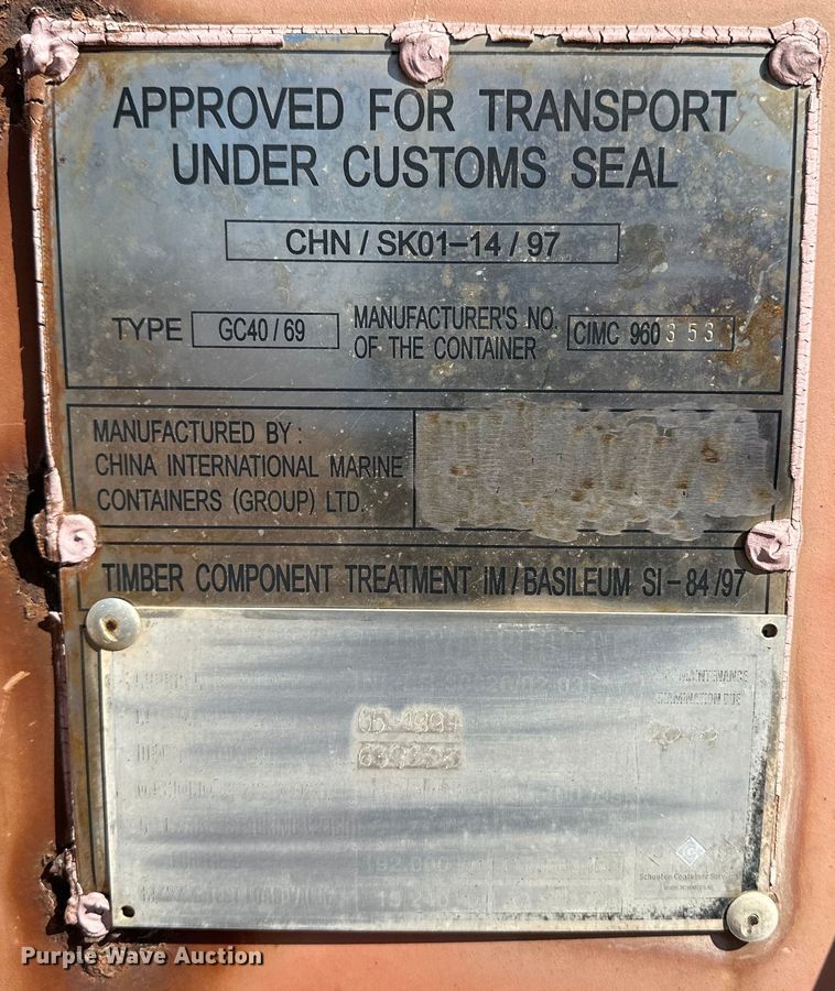 image for item OA9692 Shipping container