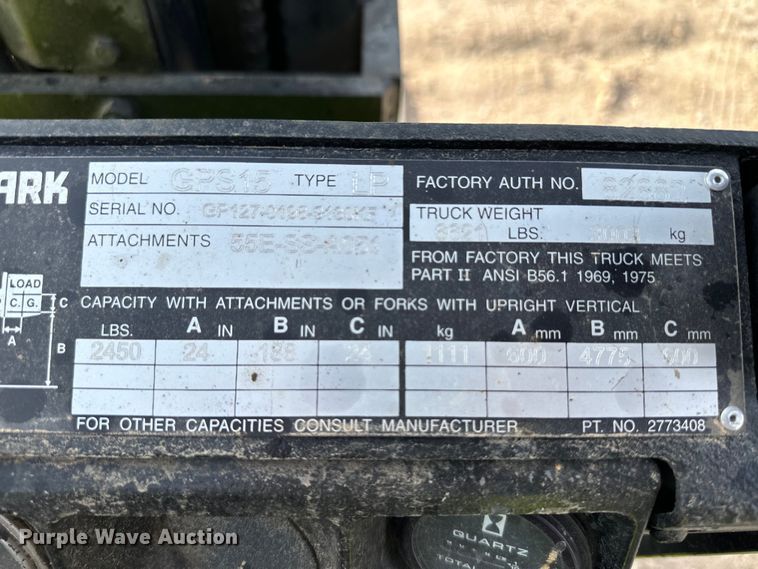 image for item OA9693 Clark GPS15 forklift