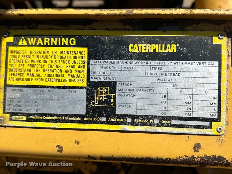 image for item OA9694 Caterpillar V50D forklift