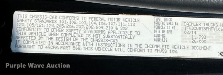 image for item OJ9670 2015 Freightliner  Business Class M2 shuttle bus