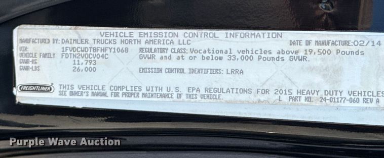 image for item OJ9670 2015 Freightliner  Business Class M2 shuttle bus