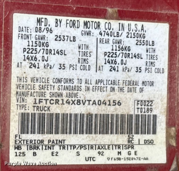 image for item OJ9673 1997 Ford Ranger XLT SuperCab pickup truck