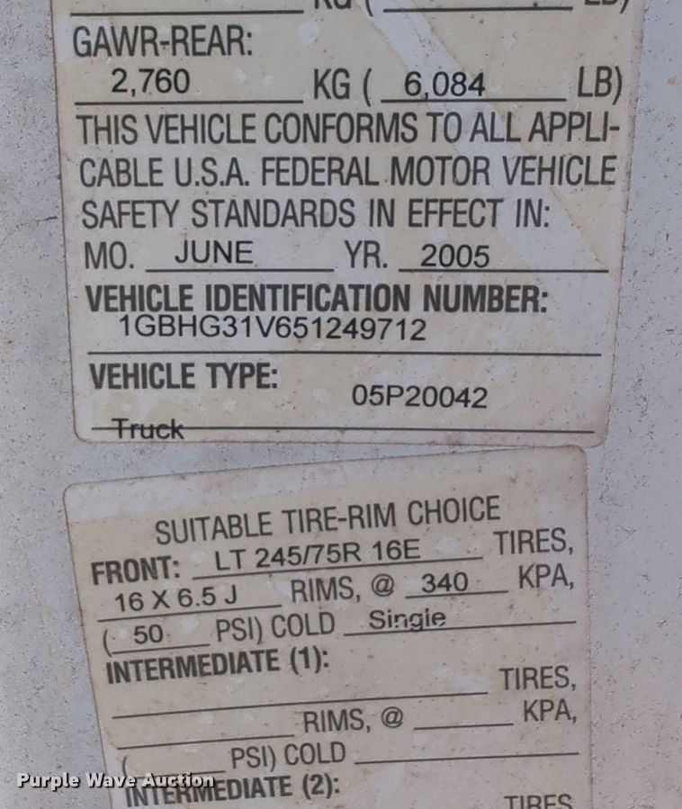 image for item OL9251 2005 Chevrolet Express G3500 box van