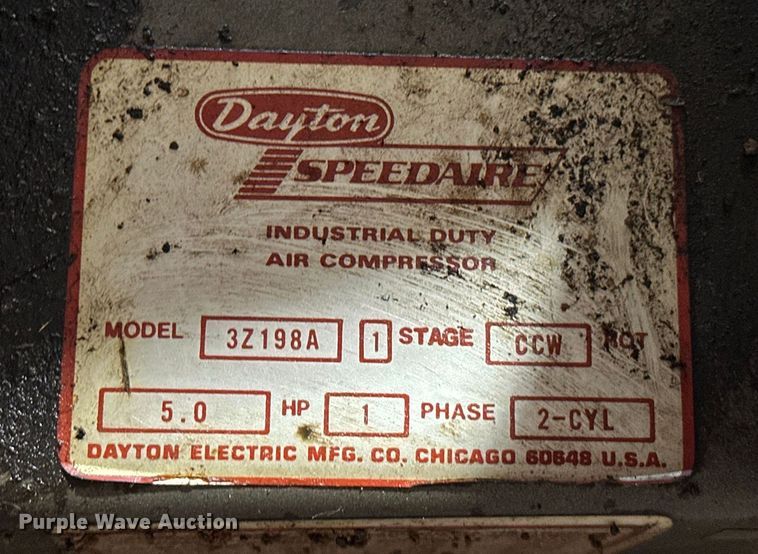 image for item OM9976 Dayton  Speedaire air compressor