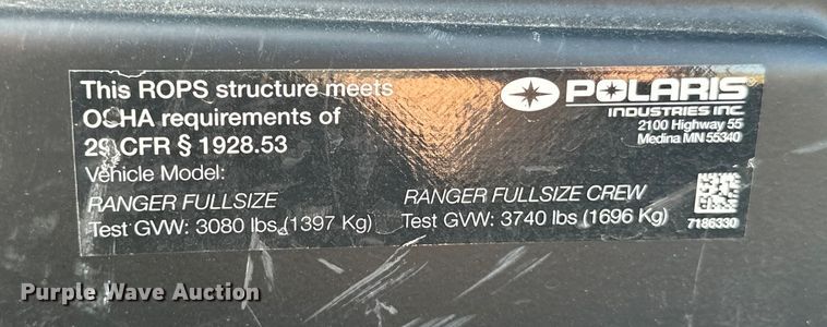 image for item OM9988 2017 Polaris Ranger 900XP utility vehicle