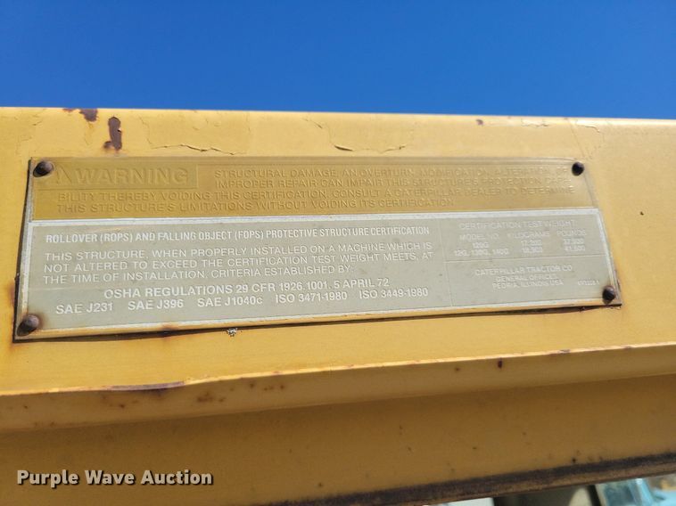 image for item DG0420 1984 Caterpillar  140G motor grader