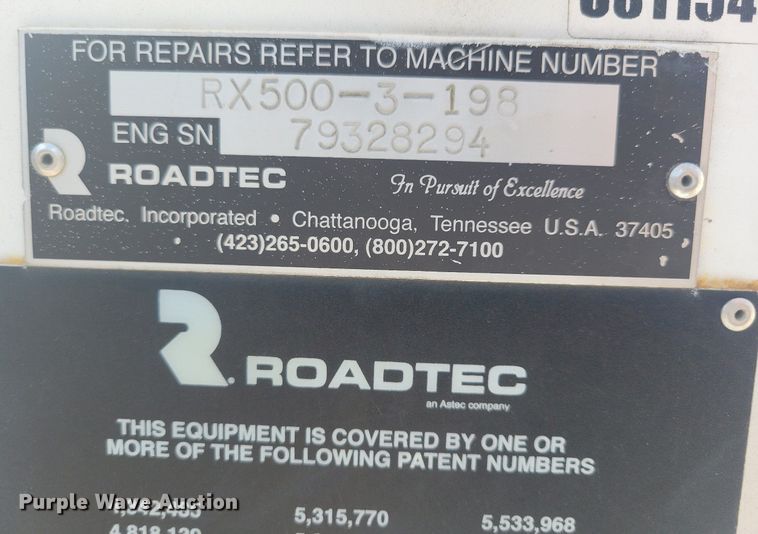 image for item DG0432 Roadtec RX500 milling machine