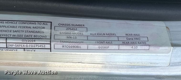 image for item DG4278 2015 Peterbilt  365 crane truck