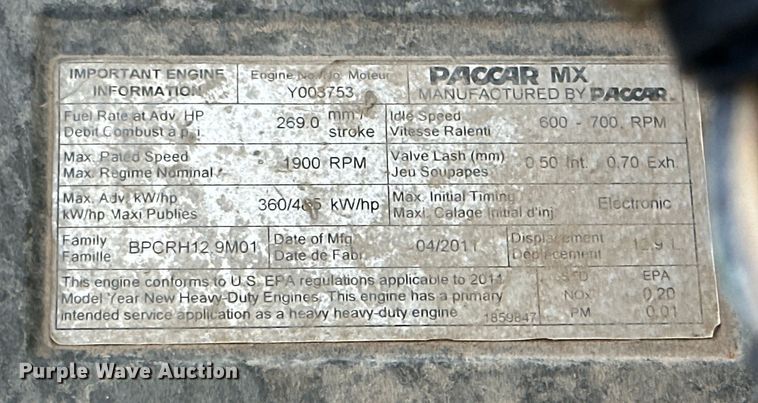 image for item DG4279 2012 Peterbilt 365 crane truck